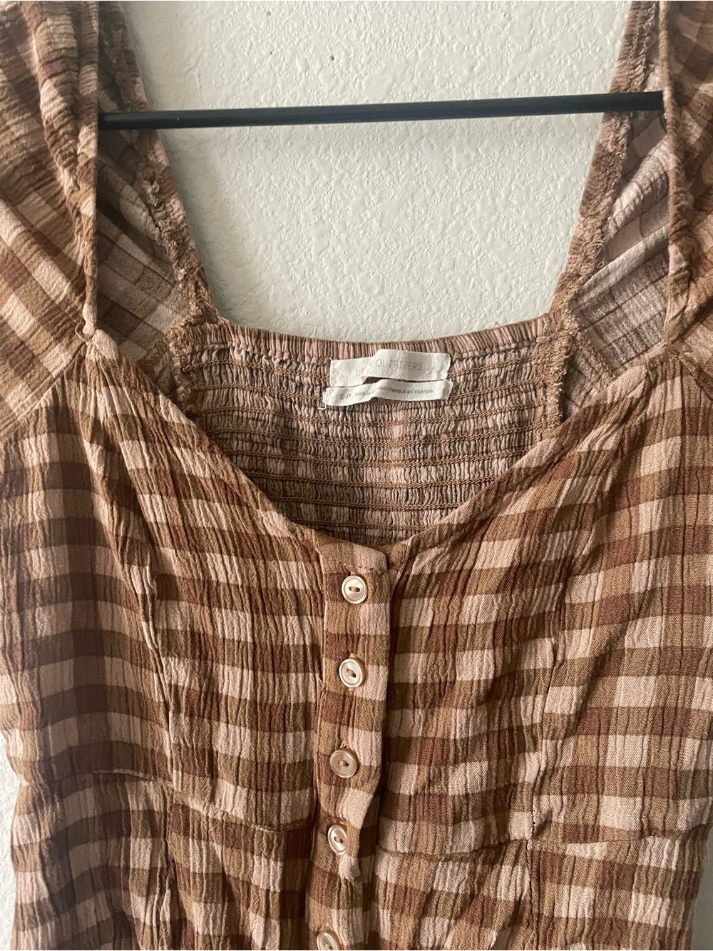 Brown gingham romper - Picture 3 of 7
